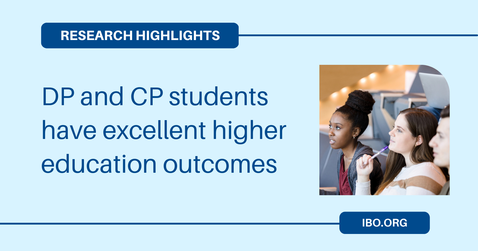 дп цп DP and CP students have excellent higher education outcomes - International  Baccalaureate®