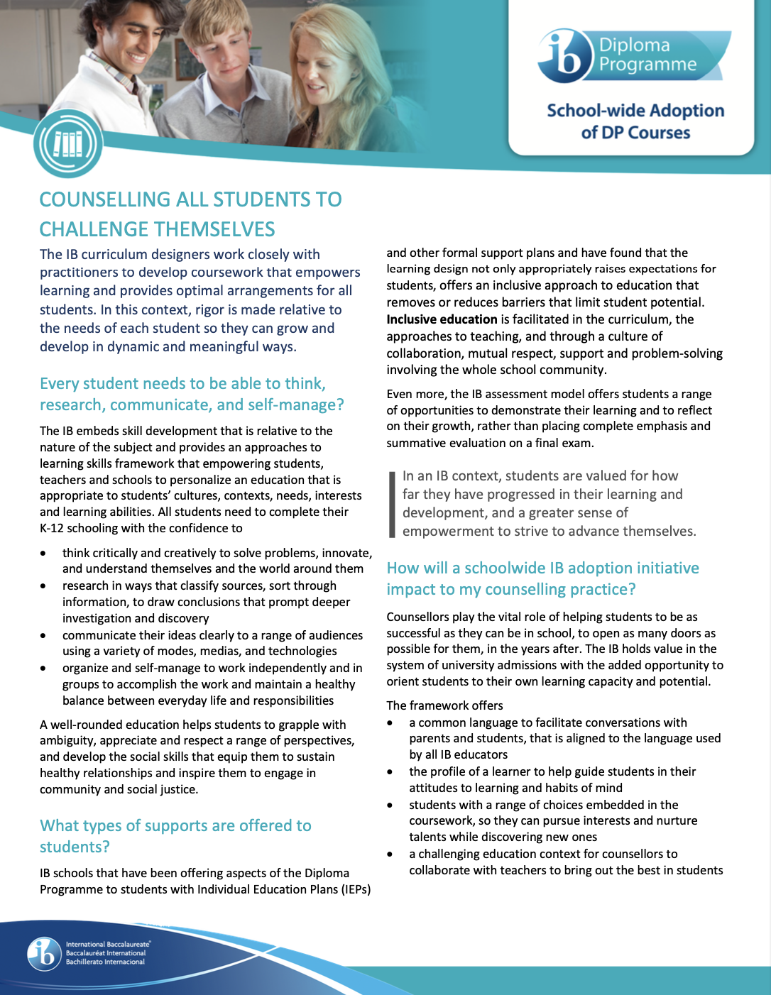 Adoption of DP courses school-wide presentation